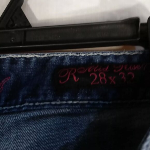 Rock N Roll Cowgirl Jeans Womens 28x32 Mid Rise Bootcut Denim Bling Western - Picture 5 of 12